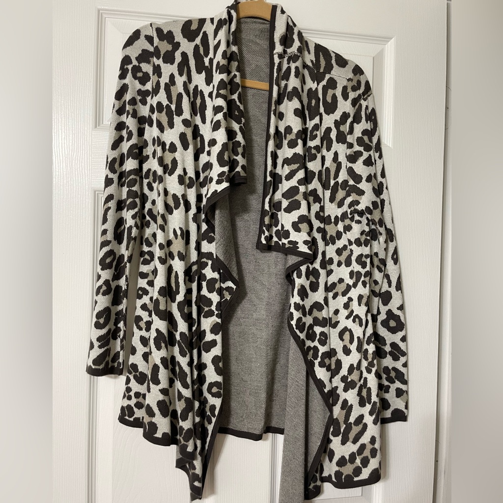 Neiman Marcus Animal Print Cardigan